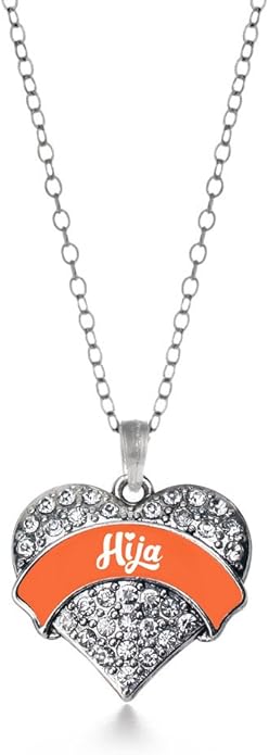 Inspired Silver - Silver Pave Heart Charm 18 Inch Necklace with Cubic Zirconia Jewelry