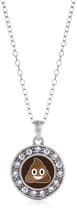 Inspired Silver - Silver Circle Charm 18 Inch Necklace with Cubic Zirconia Jewelry
