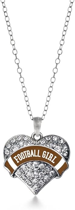 Inspired Silver - Silver Pave Heart Charm 18 Inch Necklace with Cubic Zirconia Jewelry