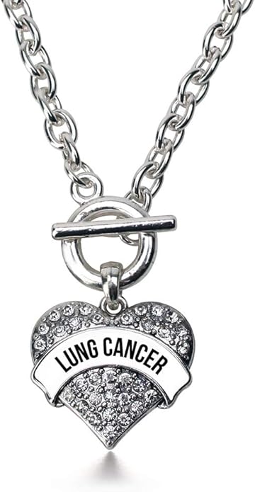 Inspired Silver - Silver Pave Heart Charm 18 Inch Necklace with Cubic Zirconia Jewelry