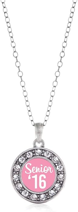 Inspired Silver - Silver Circle Charm 18 Inch Necklace with Cubic Zirconia Jewelry