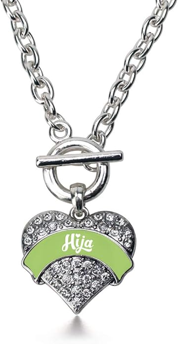 Inspired Silver - Silver Pave Heart Charm 18 Inch Necklace with Cubic Zirconia Jewelry