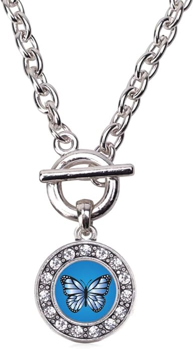 Inspired Silver - Silver Circle Charm 18 Inch Necklace with Cubic Zirconia Jewelry