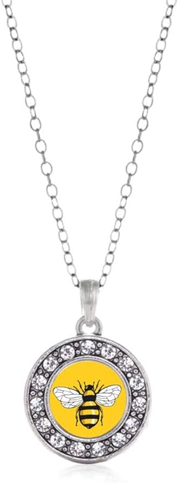 Inspired Silver - Silver Circle Charm 18 Inch Necklace with Cubic Zirconia Jewelry