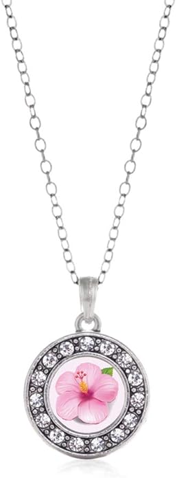 Inspired Silver - Silver Circle Charm 18 Inch Necklace with Cubic Zirconia Jewelry