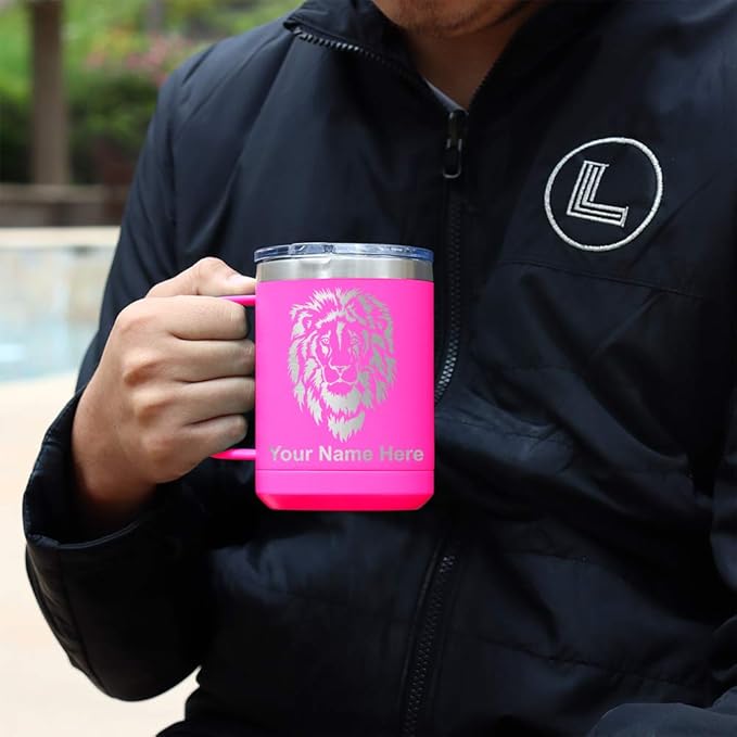 LaserGram 15oz Vacuum Insulated Coffee Mug, CNA Certified Nurse Assistant, Personalized Engraving Included (Pink)