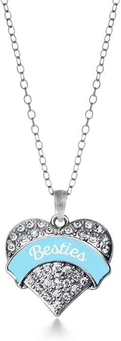 Inspired Silver - Silver Pave Heart Charm 18 Inch Necklace with Cubic Zirconia Jewelry