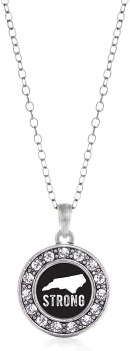 Inspired Silver - Silver Circle Charm 18 Inch Necklace with Cubic Zirconia Jewelry