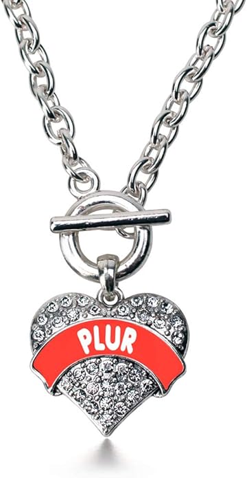 Inspired Silver - Silver Pave Heart Charm 18 Inch Necklace with Cubic Zirconia Jewelry