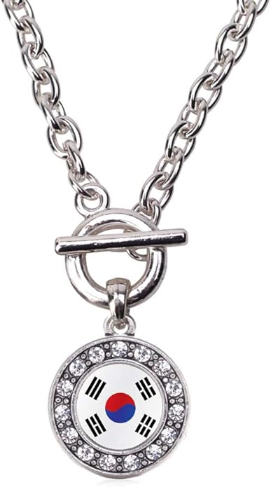 Inspired Silver - Silver Circle Charm 18 Inch Necklace with Cubic Zirconia Jewelry