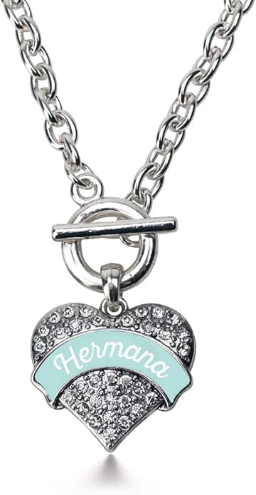 Inspired Silver - Silver Pave Heart Charm 18 Inch Necklace with Cubic Zirconia Jewelry