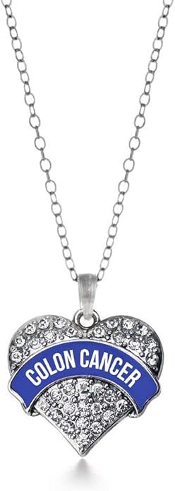 Inspired Silver - Silver Pave Heart Charm 18 Inch Necklace with Cubic Zirconia Jewelry