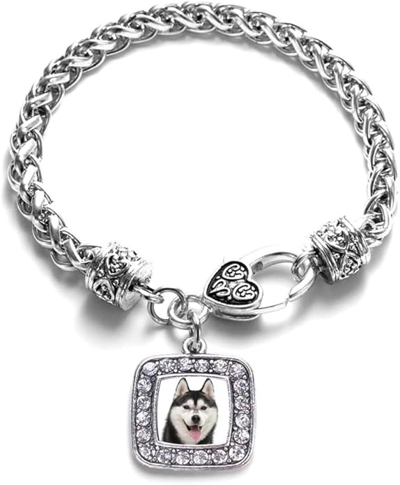 Inspired Silver - Silver Square Charm Bracelet with Cubic Zirconia Jewelry