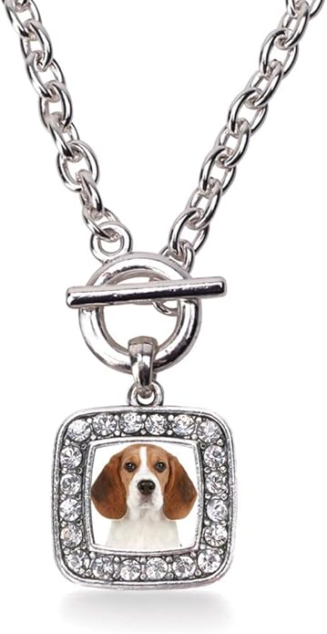 Inspired Silver - Silver Square Charm 18 Inch Necklace with Cubic Zirconia Jewelry