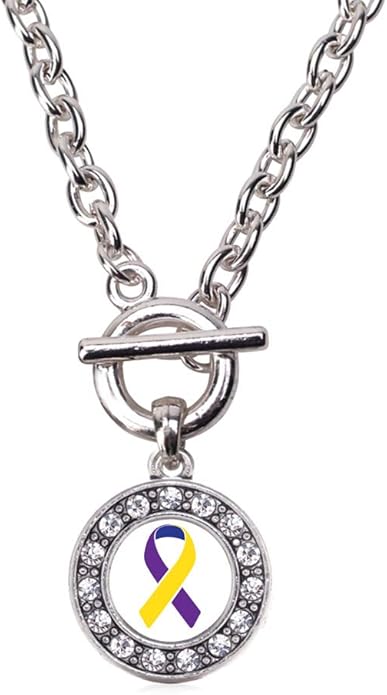 Inspired Silver - Silver Circle Charm 18 Inch Necklace with Cubic Zirconia Jewelry