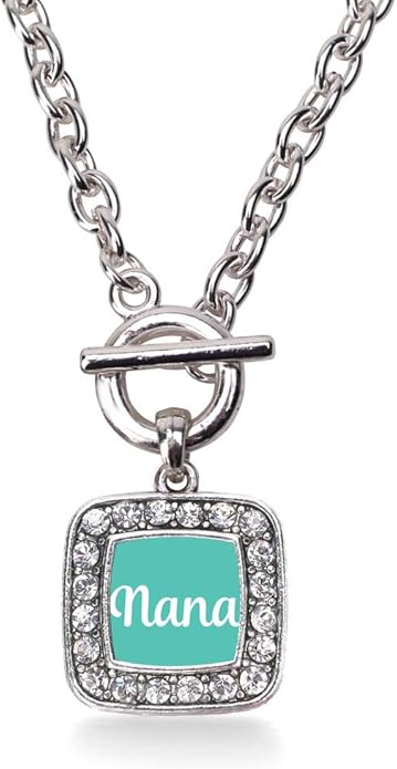 Inspired Silver - Silver Square Charm 18 Inch Necklace with Cubic Zirconia Jewelry