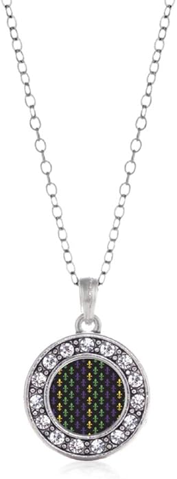 Inspired Silver - Silver Circle Charm 18 Inch Necklace with Cubic Zirconia Jewelry