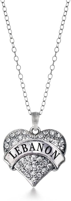 Inspired Silver - Silver Pave Heart Charm 18 Inch Necklace with Cubic Zirconia Jewelry