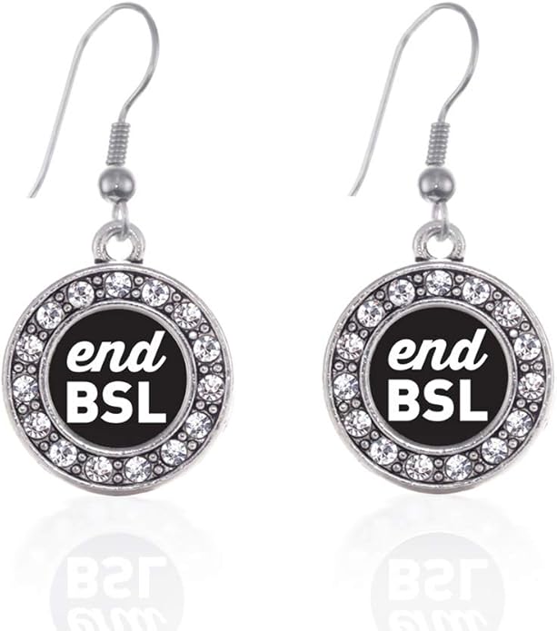 Inspired Silver - Silver Circle Charm French Hook Drop Earrings with Cubic Zirconia Jewelry