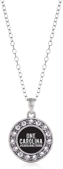 Inspired Silver - Silver Circle Charm 18 Inch Necklace with Cubic Zirconia Jewelry