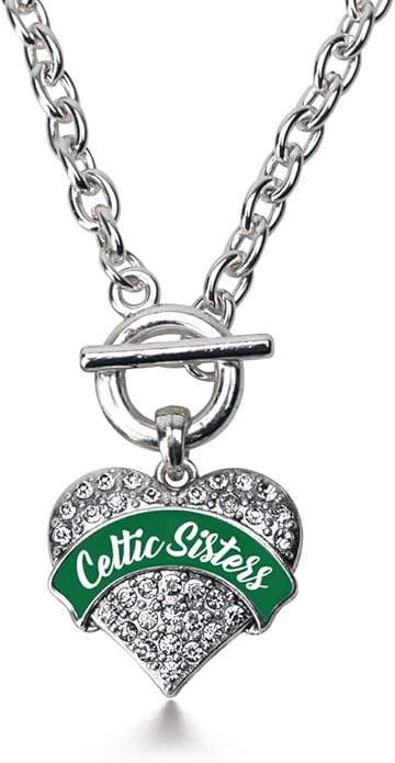 Inspired Silver - Silver Pave Heart Charm 18 Inch Necklace with Cubic Zirconia Jewelry