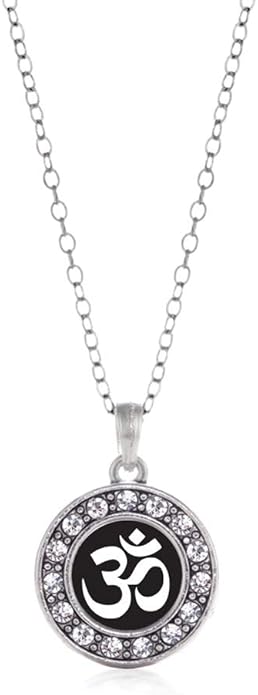 Inspired Silver - Silver Circle Charm 18 Inch Necklace with Cubic Zirconia Jewelry