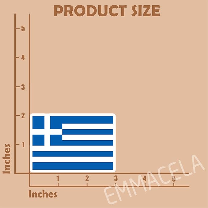 (3PCS) Greece Flag stickers, Countries Flag Stickers - Waterproof Vinyl Decals For Laptops, Tumblers, Water Bottles, Books, Scrapbooks, Size 3 x 2 Inch