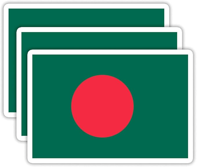 (3PCS) Bangladesh Flag stickers, Countries Flag Stickers - Waterproof Vinyl Decals For Laptops, Tumblers, Water Bottles, Books, Scrapbooks, Size 3 x 2 Inch