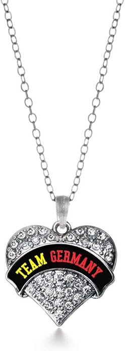 Inspired Silver - Silver Pave Heart Charm 18 Inch Necklace with Cubic Zirconia Jewelry