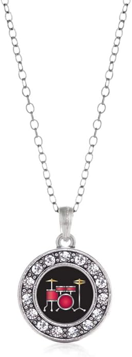 Inspired Silver - Silver Circle Charm 18 Inch Necklace with Cubic Zirconia Jewelry