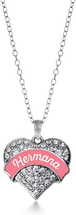 Inspired Silver - Silver Pave Heart Charm 18 Inch Necklace with Cubic Zirconia Jewelry