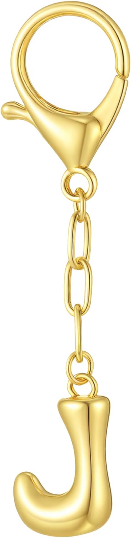 GAOKOXI Gold Bubble Initial Keychain Charm for Women Chunky Bag Purse Charms A-Z Letter Key Chains for Handbag Accessories