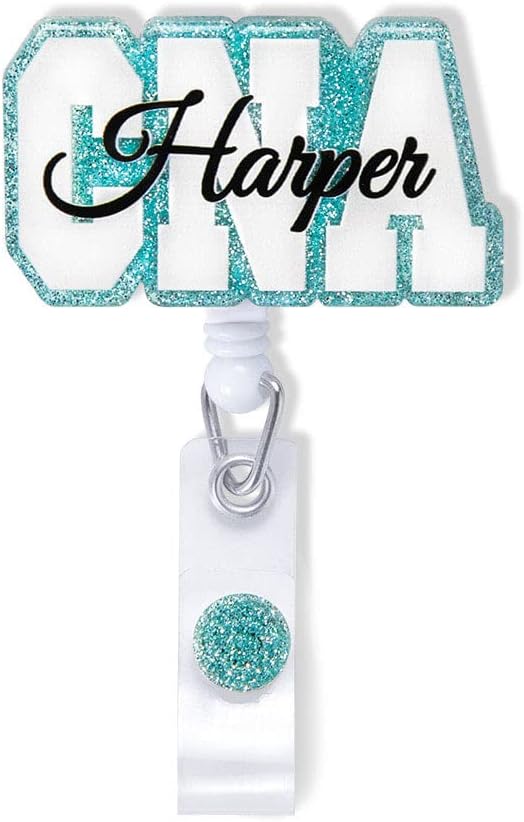 Custom Retractable Cute Name PA LAB LPN TECH MD RMA BSN EMT CNA LVN RN ID Badge Reels Holder for Nurse Coworkers Employee Hospital Doctor