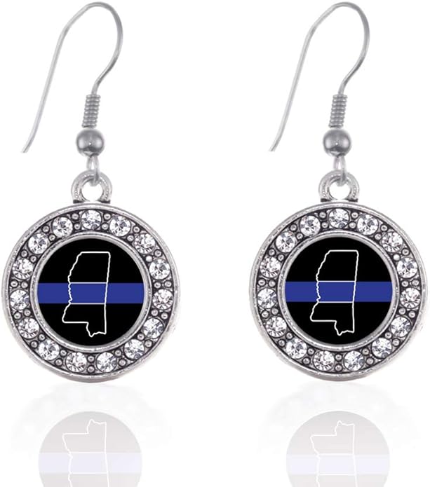 Inspired Silver - Silver Circle Charm French Hook Drop Earrings with Cubic Zirconia Jewelry