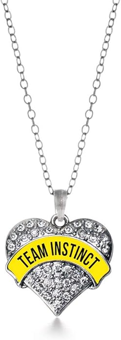 Inspired Silver - Silver Pave Heart Charm 18 Inch Necklace with Cubic Zirconia Jewelry