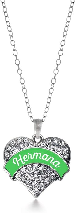 Inspired Silver - Silver Pave Heart Charm 18 Inch Necklace with Cubic Zirconia Jewelry