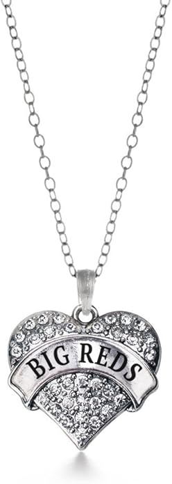 Inspired Silver - Silver Pave Heart Charm 18 Inch Necklace with Cubic Zirconia Jewelry