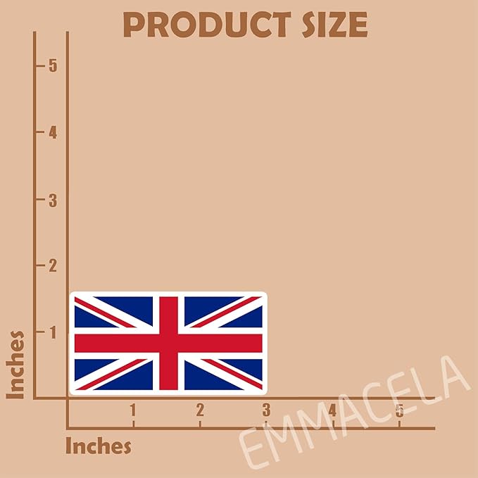(3PCS) United Kingdom Flag stickers, Countries Flag Stickers - Waterproof Vinyl Decals For Laptops, Tumblers, Water Bottles, Books, Scrapbooks, Size 3 x 1.7 Inch