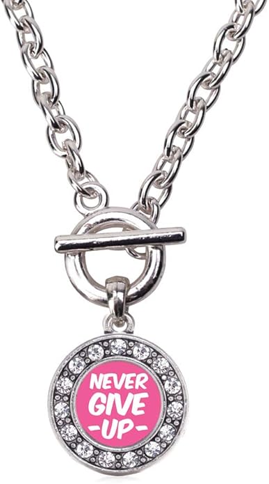 Inspired Silver - Silver Circle Charm 18 Inch Necklace with Cubic Zirconia Jewelry