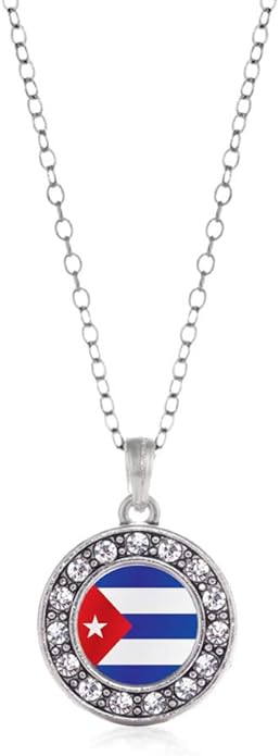 Inspired Silver - Silver Circle Charm 18 Inch Necklace with Cubic Zirconia Jewelry