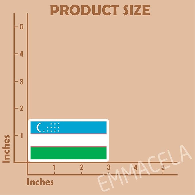 (3PCS) Uzbekistan Flag stickers, Countries Flag Stickers - Waterproof Vinyl Decals For Laptops, Tumblers, Water Bottles, Books, Scrapbooks, Size 3 x 1.5 Inch
