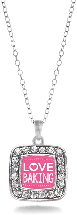 Inspired Silver - Silver Square Charm 18 Inch Necklace with Cubic Zirconia Jewelry