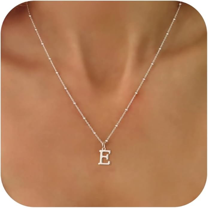 MDIEEL Initial Necklaces for Women Dainty 14k Gold Plated A-Z Letter Pendant Name Necklaces Cute Charm Choker Fashion Accessories Non Tarnish Trendy Jewelry Gift