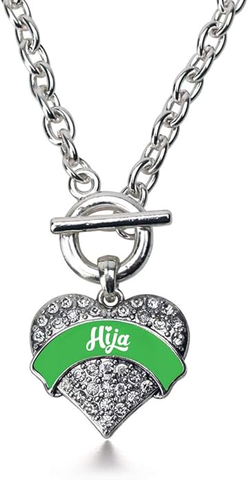 Inspired Silver - Silver Pave Heart Charm 18 Inch Necklace with Cubic Zirconia Jewelry