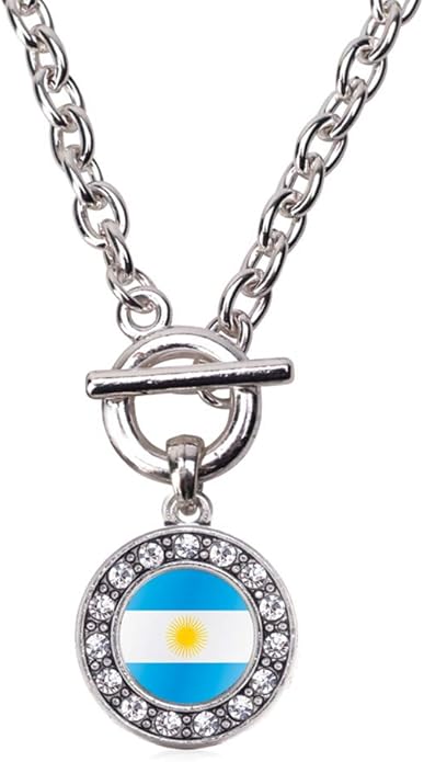 Inspired Silver - Silver Circle Charm 18 Inch Necklace with Cubic Zirconia Jewelry