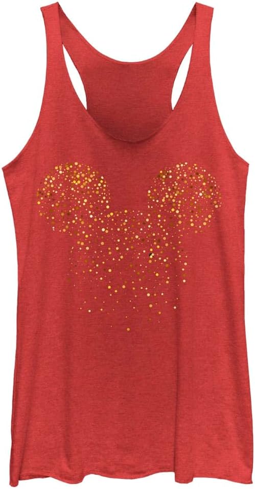 Junior's Mickey & Friends Confetti Logo Racerback Tank Top