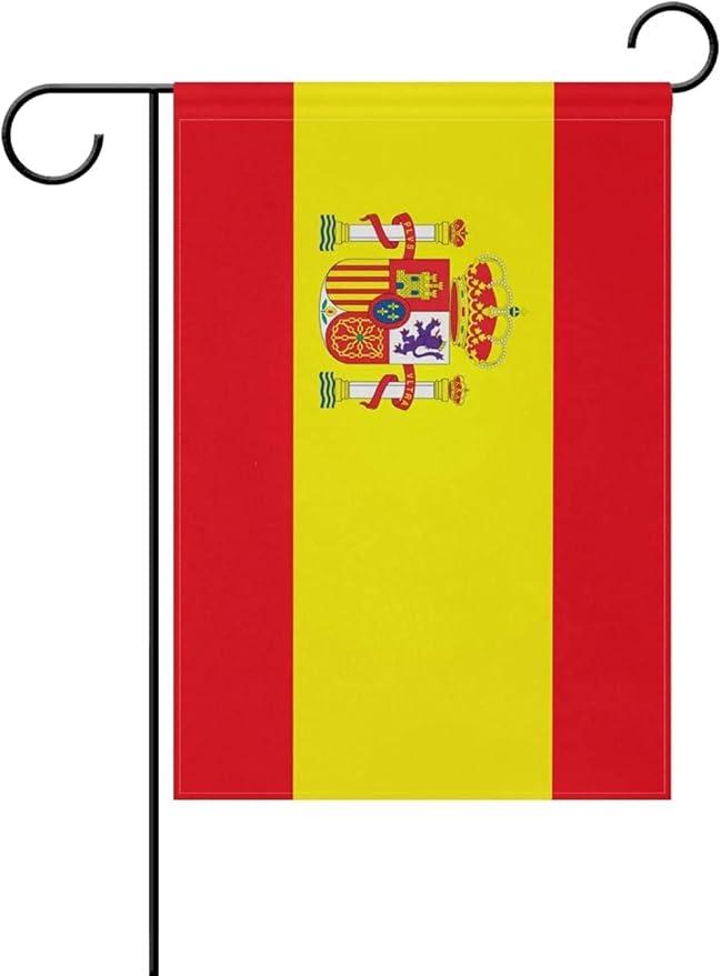 Spain Flag Spanish Flag, Small Spanish Garden Flags for Yard Patio Porch Independence Day Patriotic Festival Outdoor Decorations