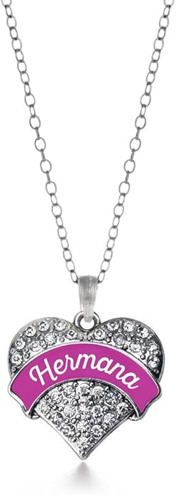 Inspired Silver - Silver Pave Heart Charm 18 Inch Necklace with Cubic Zirconia Jewelry