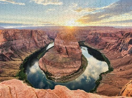 Challenging Puzzles for Adults 1000 Pieces Jigsaw Puzzles Horseshoe Bend at Sunset Colorado River Arizona Jigsaw Puzzles, Educational Game Family Decoration Puzzle Game Toys Gift,Wall Decor