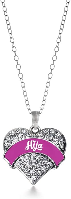 Inspired Silver - Silver Pave Heart Charm 18 Inch Necklace with Cubic Zirconia Jewelry